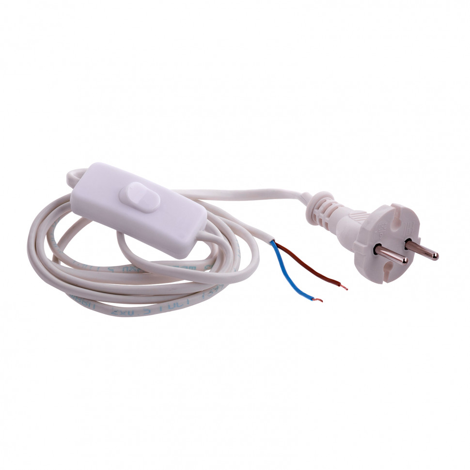 Шнур электрический соединительный, для бра с выключателем, 1.7 м, 120 Вт, белый, тип V-1 Сибртех 96012 фото