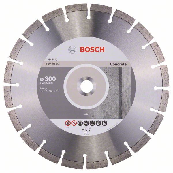 Алмазный отрезной круг Bosch Expert for Concrete 300 x 22,23 x 2,8 x 12 mm фото