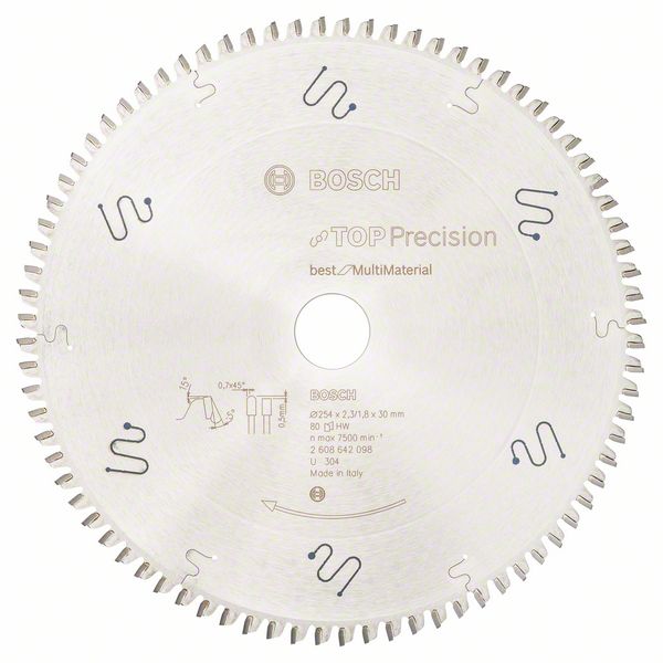 Пильный диск Bosch Top Precision Best for Multi Material 254 x 30 x 2,3 мм, 80 фото