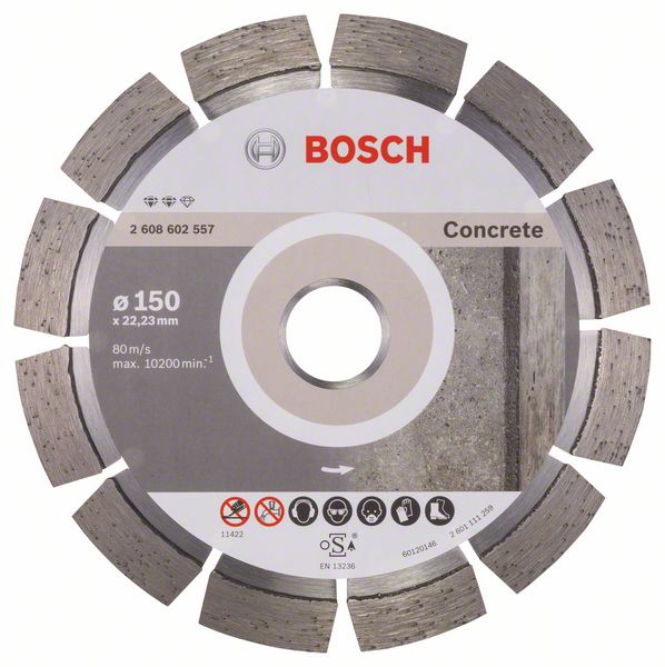 Алмазный отрезной круг Bosch Expert for Concrete 150 x 22,23 x 2,4 x 12 mm фото