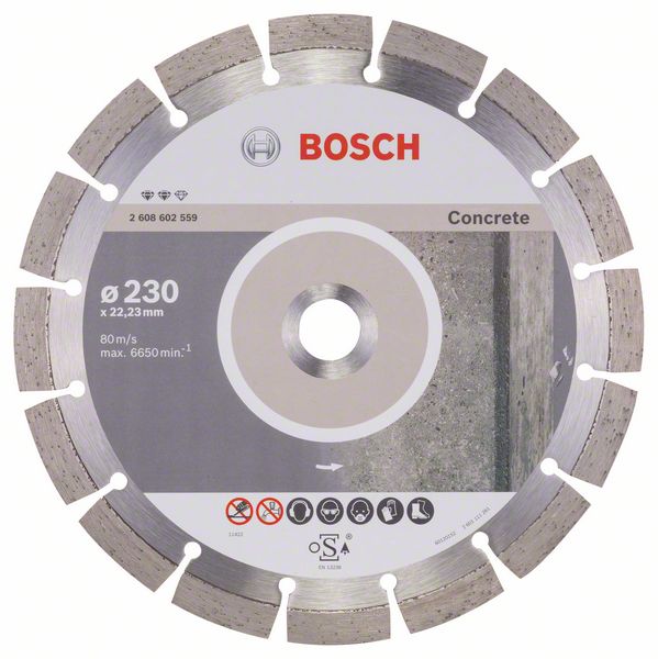 Алмазный отрезной круг Bosch Expert for Concrete 230 x 22,23 x 2,4 x 12 mm фото