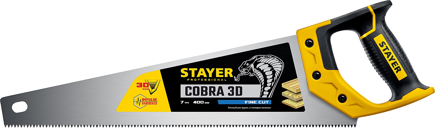 Ножовка универсальная 400 мм Stayer Cobra 3D 1512-40_z01 фото
