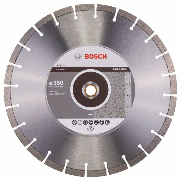 Алмазный отрезной круг Bosch Expert for Abrasive 350 x 20,00+25,40 x 3,2 x 12 mm фото