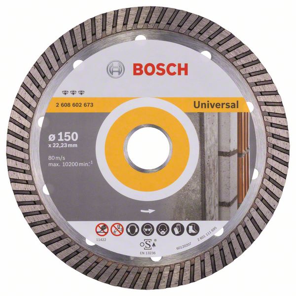 Алмазный отрезной круг Bosch Best for Universal Turbo 150 x 22,23 x 2,4 x 12 mm фото