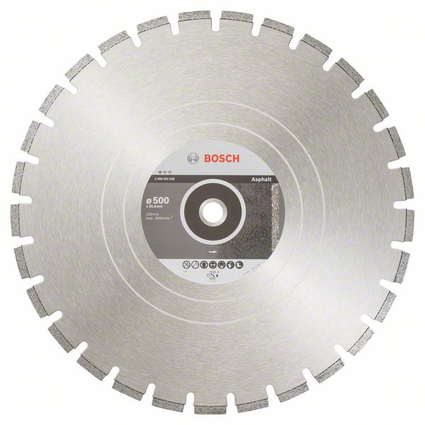 Алмазный отрезной круг Bosch Standard for Asphalt 500 x 25,40 x 3,6 x 10 mm фото