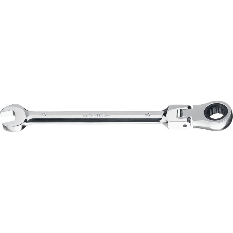 Ключ гаечный комбинированный трещоточный шарнирный 10 мм Зубр 27101-10 фото