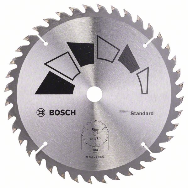 Пильный диск Bosch STANDARD 184 x 16 x 2,2 мм, 40 фото