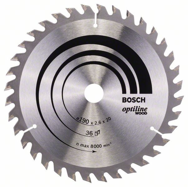 Пильный диск Bosch Optiline Wood 190 x 20/16 x 2,6 мм, 36 фото