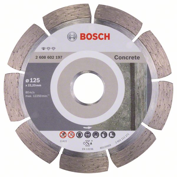 Алмазный отрезной круг Bosch Standard for Concrete 125 x 22,23 x 1,6 x 10 mm фото