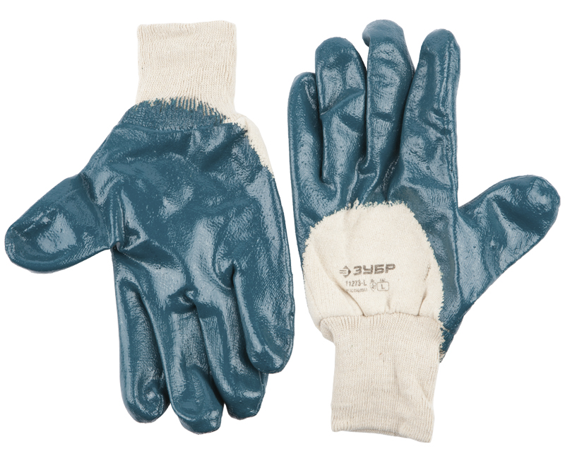 Перчатки с манжетой с нитриловым покрытием ладони размер L (9) Зубр МАСТЕР 11273-L фото