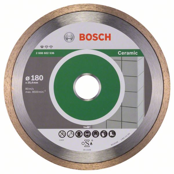 Алмазный отрезной круг Bosch Standard for Ceramic 180 x 25,40 x 1,6 x 7 mm фото