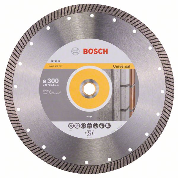 Алмазный отрезной круг Bosch Best for Universal Turbo 300 x 20,00+25,40 x 3 x 15 mm фото