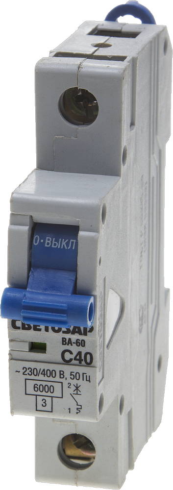 Автоматический выключатель 1-полюсный 40А 6кА Светозар SV-49061-40-C фото