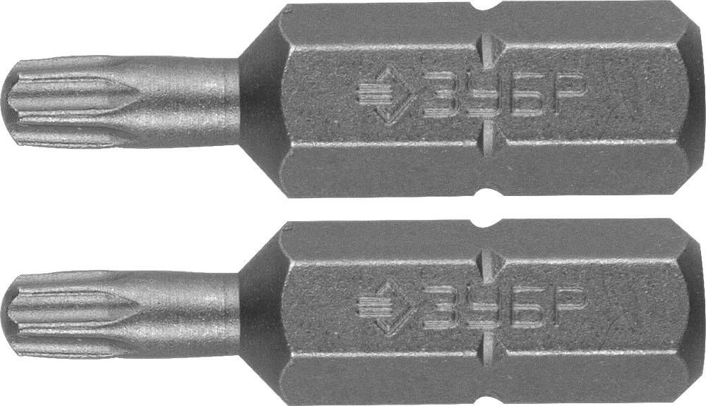 Биты кованные TX10/15 25 мм 2 шт Зубр МАСТЕР 26005-10/15-25-2 фото