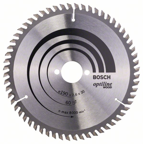Пильный диск Bosch Optiline Wood 190 x 30 x 2,6 мм, 60 фото