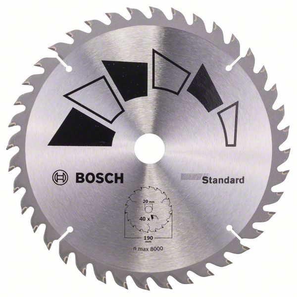 Пильный диск Bosch STANDARD 190 x 20 x 2,2 мм, 40 фото