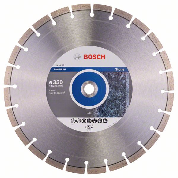 Алмазный отрезной круг Bosch Expert for Stone 350 x 20,00+25,40 x 3,2 x 12 mm фото