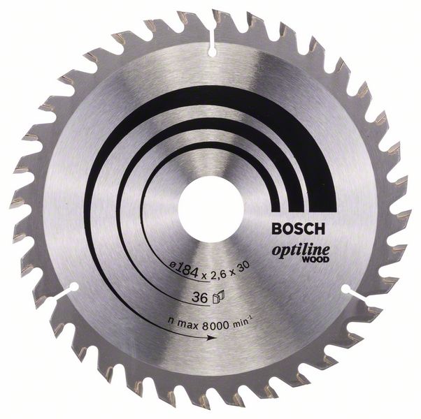 Пильный диск Bosch Optiline Wood 184 x 30 x 2,6 мм, 36 фото