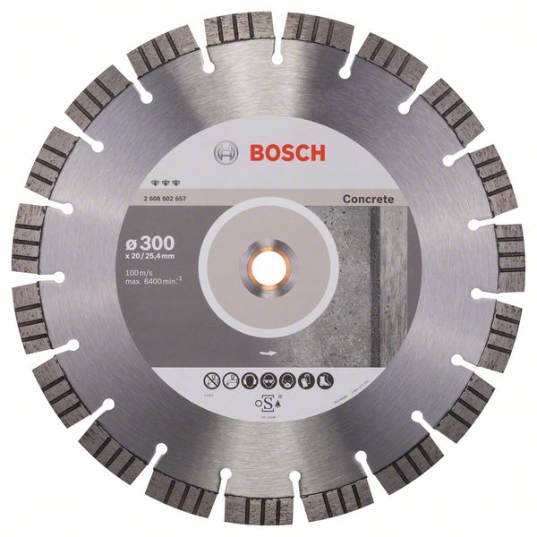Алмазный отрезной круг Bosch Best for Concrete 300 x 20,00+25,40 x 2,8 x 15 mm фото