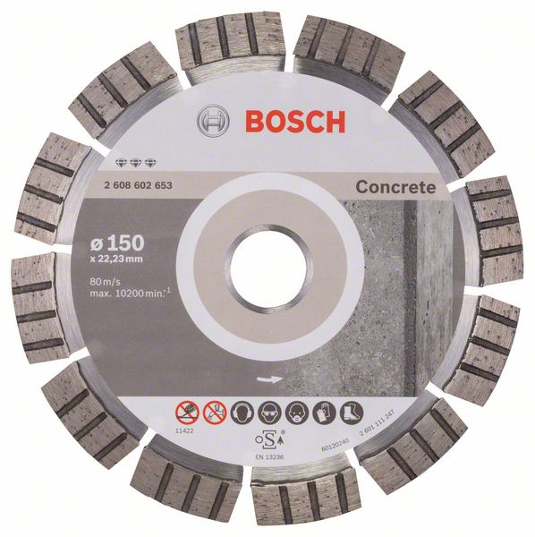 Алмазный отрезной круг Bosch Best for Concrete 150 x 22,23 x 2,4 x 12 mm фото