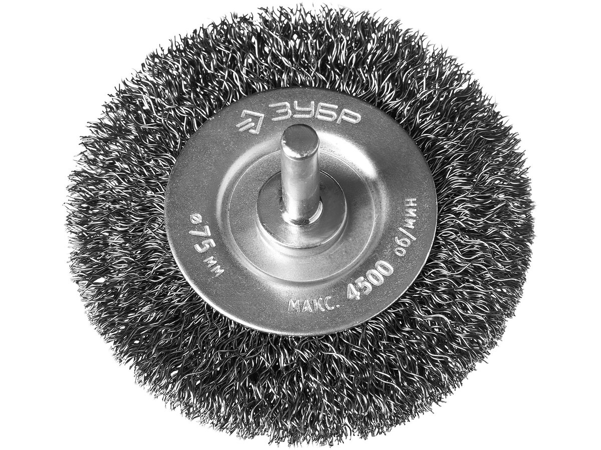 Щетка дисковая для дрели витая стальная проволока 75 мм Зубр ПРОФИ 35198-075_z02 фото