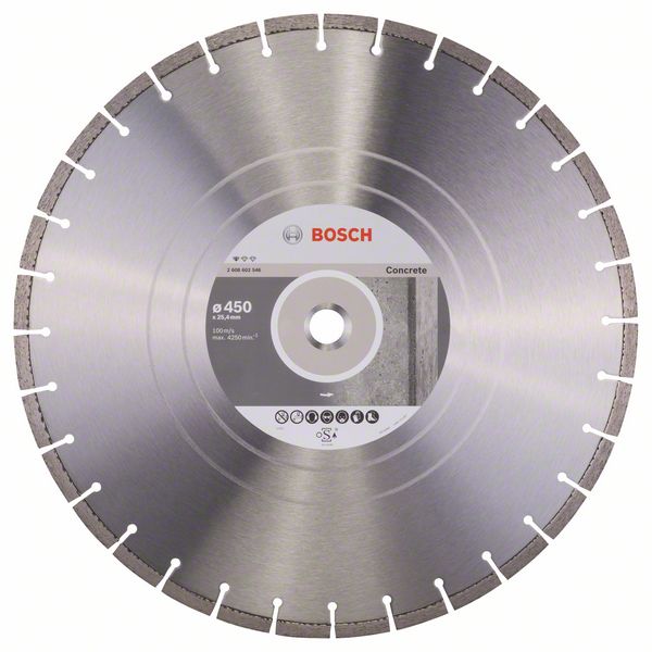 Алмазный отрезной круг Bosch Standard for Concrete 450 x 25,40 x 3,6 x 10 mm фото