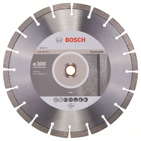 Алмазный отрезной круг Bosch Expert for Concrete 300 x 20,00+25,40 x 2,8 x 12 mm фото