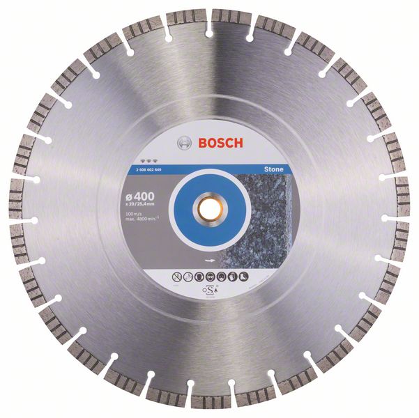Алмазный отрезной круг Bosch Best for Stone 400 x 20,00+25,40 x 3,2 x 12 mm фото