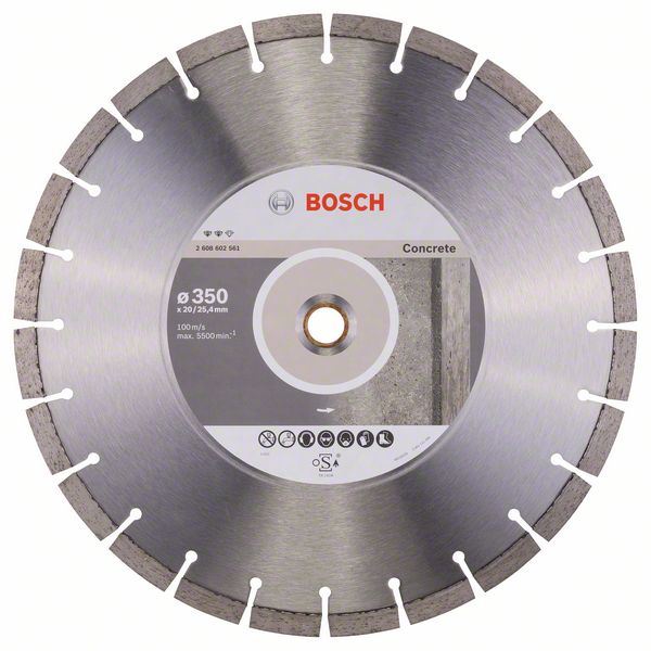 Алмазный отрезной круг Bosch Expert for Concrete 350 x 20,00+25,40 x 3,2 x 12 mm фото