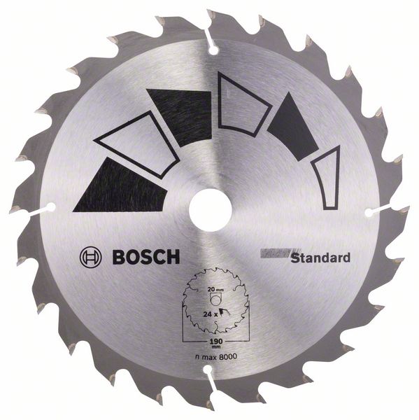 Пильный диск Bosch STANDARD 190 x 20 x 2,2 мм, 24 фото