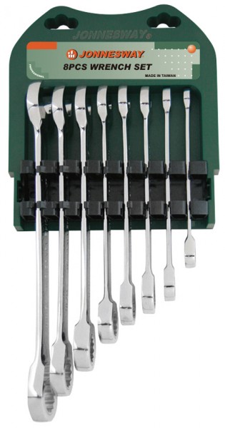 Набор комбинированных трещоточных ключей 10-19 мм 8 предметов Jonnesway W45108S фото