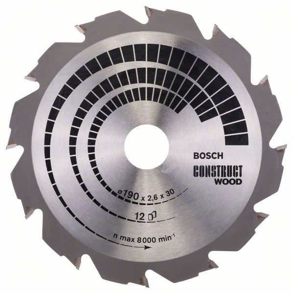 Пильный диск Bosch Construct Wood 190 x 30 x 2,6 мм, 12 фото