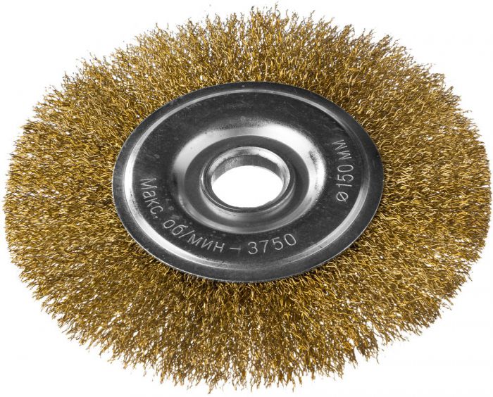 Щетка дисковая для УШМ витая стальная латунированная проволока 175 мм Зубр ПРОФИ 35187-175_z01 фото