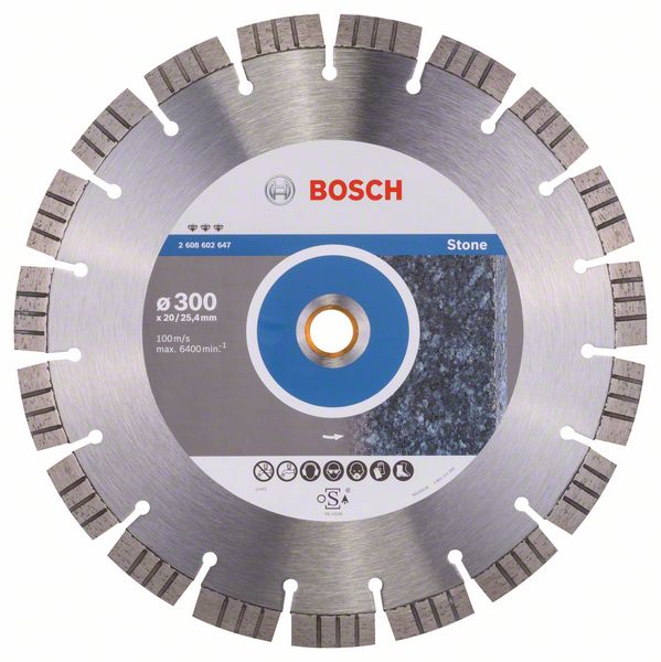 Алмазный отрезной круг Bosch Best for Stone 300 x 20,00+25,40 x 2,8 x 15 mm фото