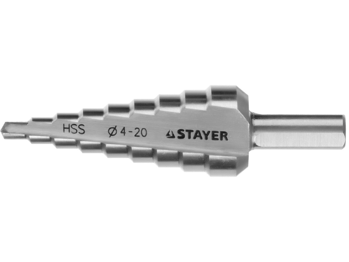 Ступенчатое сверло по металлу 9 ступеней 4-20 мм Stayer MASTER 29660-4-20-9 фото
