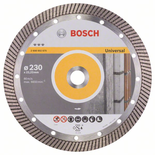 Алмазный отрезной круг Bosch Best for Universal Turbo 230 x 22,23 x 2,5 x 15 mm фото