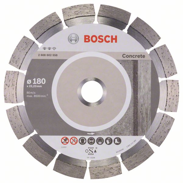 Алмазный отрезной круг Bosch Expert for Concrete 180 x 22,23 x 2,4 x 12 mm фото