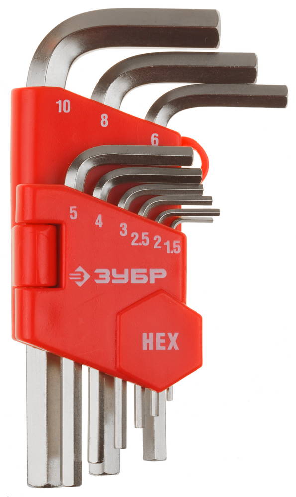 Набор имбусовых ключей 9 предметов HEX 1.5-10 Зубр МАСТЕР 27460-1_z02 фото