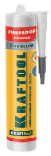 Герметик силикатный огнеупорный +1500 С черный 300 мл Kraftool Premium FIREPROOF FR150 41260-4 фото