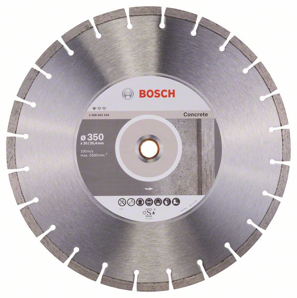 Алмазный отрезной круг Bosch Standard for Concrete 350 x 20,00+25,40 x 2,8 x 10 mm фото