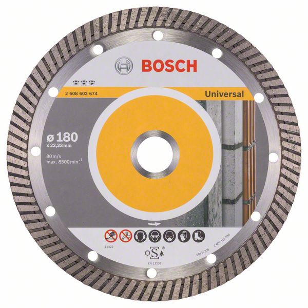 Алмазный отрезной круг Bosch Best for Universal Turbo 180 x 22,23 x 2,5 x 12 mm фото