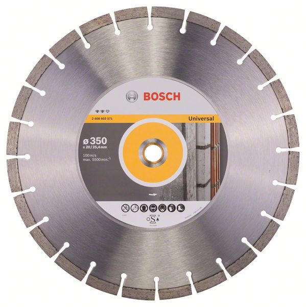 Алмазный отрезной диск Bosch Expert for Universal 350 x 20,00+25,40 x 3,2 x 12 mm фото