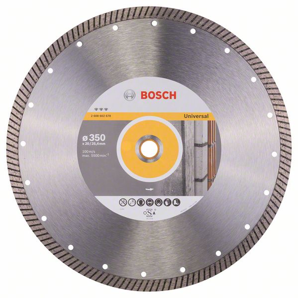 Алмазный отрезной круг Bosch Best for Universal Turbo 350 x 20,00+25,40 x 3,2 x 12 mm фото