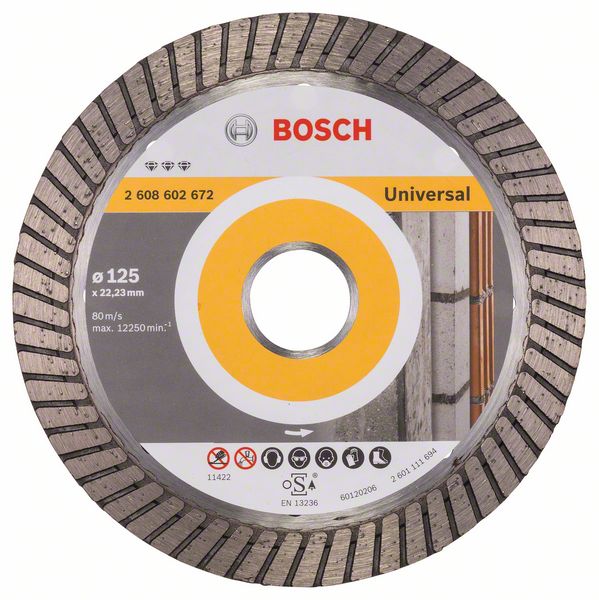 Алмазный отрезной круг Bosch Best for Universal Turbo 125 x 22,23 x 2,2 x 12 mm фото