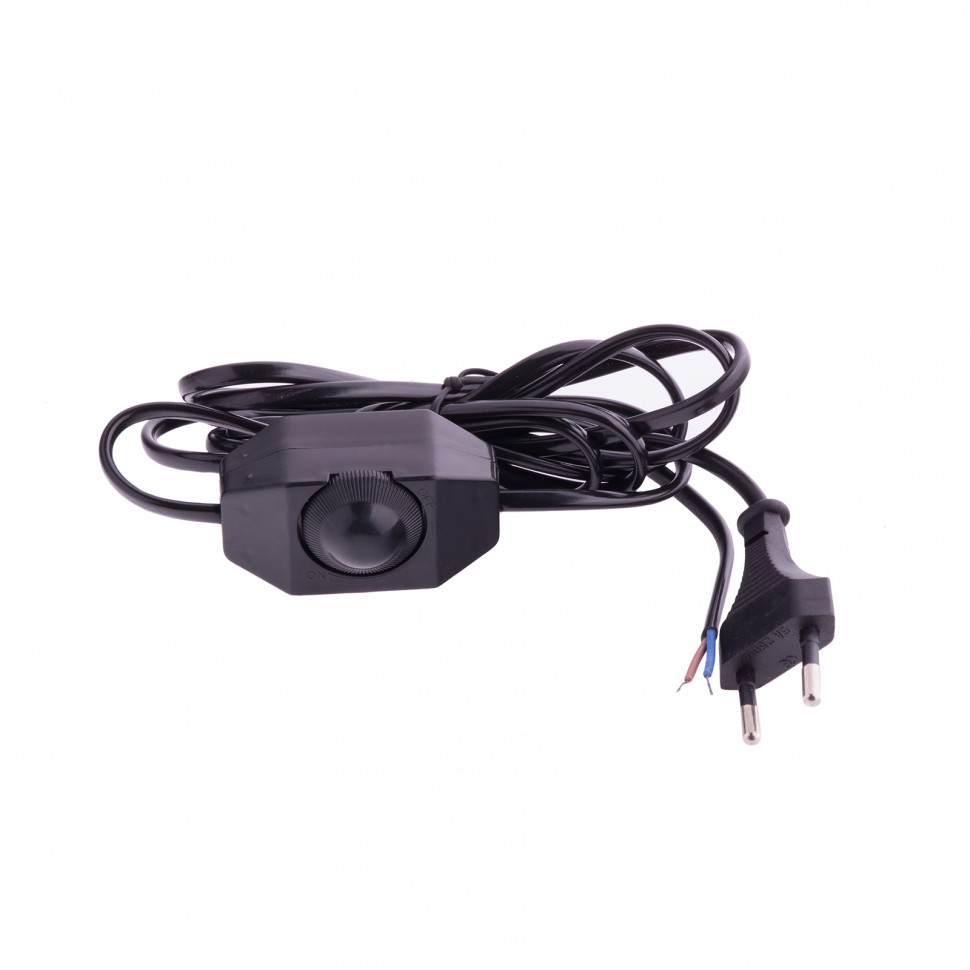 Шнур электрический соединительный, для бра с диммером, 1.5 м, 120 Вт, черный, тип V-2 Сибртех 96018 фото