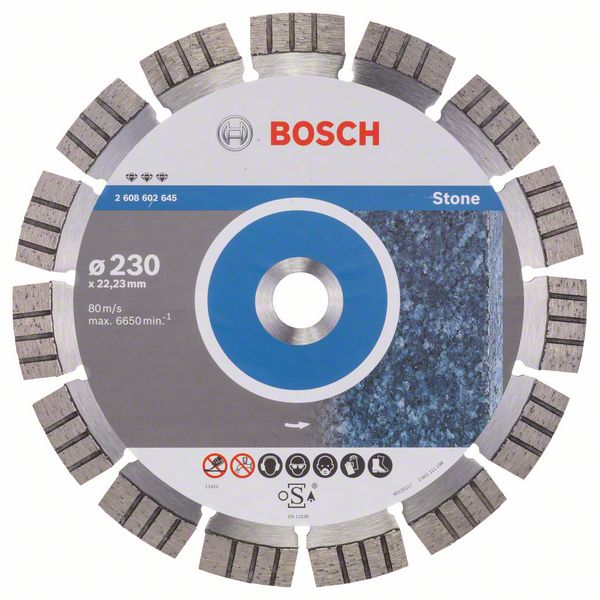 Алмазный отрезной круг Bosch Best for Stone 230 x 22,23 x 2,4 x 15 mm фото