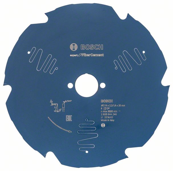 Пильный диск 216х30 мм 6 зубьев Bosch Expert for Fiber Cement 2608644346 фото