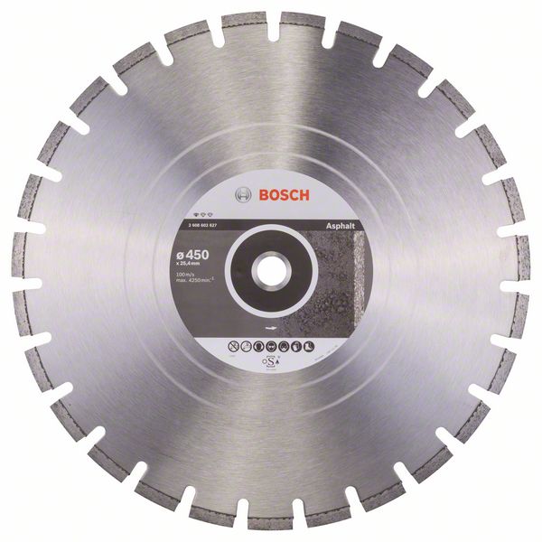 Алмазный отрезной круг Bosch Standard for Asphalt 450 x 25,40 x 3,2 x 10 mm фото