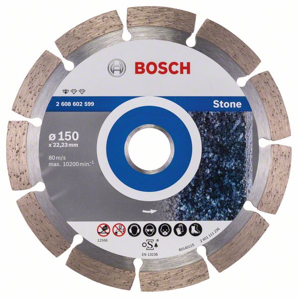Алмазный отрезной круг Bosch Standard for Stone 150 x 22,23 x 2 x 10 mm фото