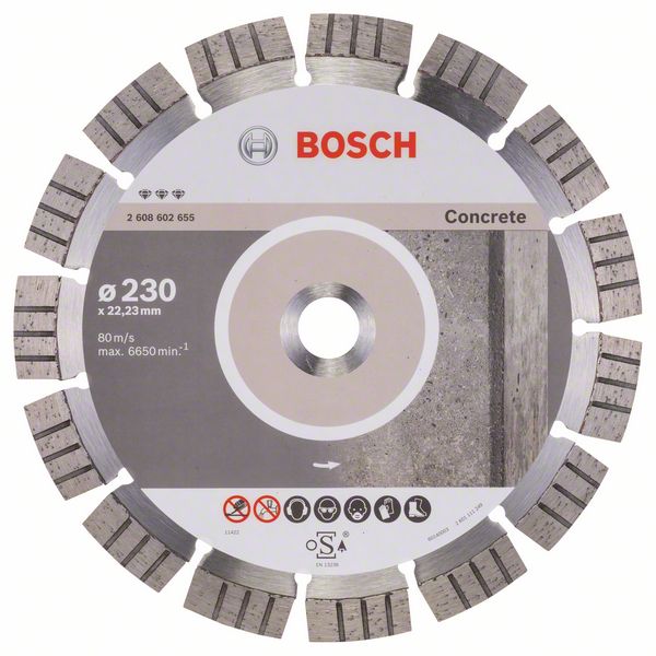 Алмазный отрезной круг Bosch Best for Concrete 230 x 22,23 x 2,4 x 15 mm фото